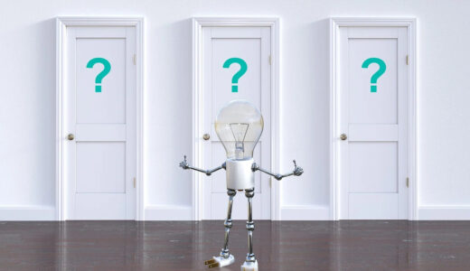 a robot choosing 3 doors