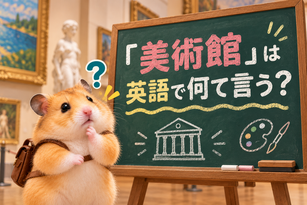 美術館を英語で何と言うか悩んでいるハムスター