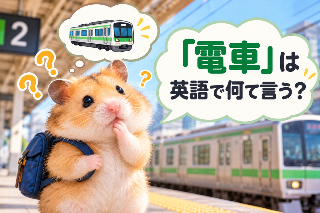 電車を英語で何て言うか悩んでいるハムスター